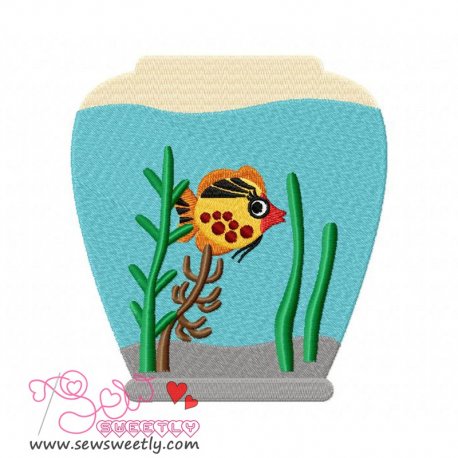 Fish Bowl-2 Embroidery Design Pattern-1