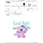 Good Night Teddy Bear Lettering Embroidery Design Pattern-3