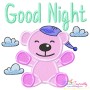 Good Night Teddy Bear Lettering Applique Design Pattern-1