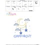 Good Night Moon And Stars Lettering Applique Design Pattern-3