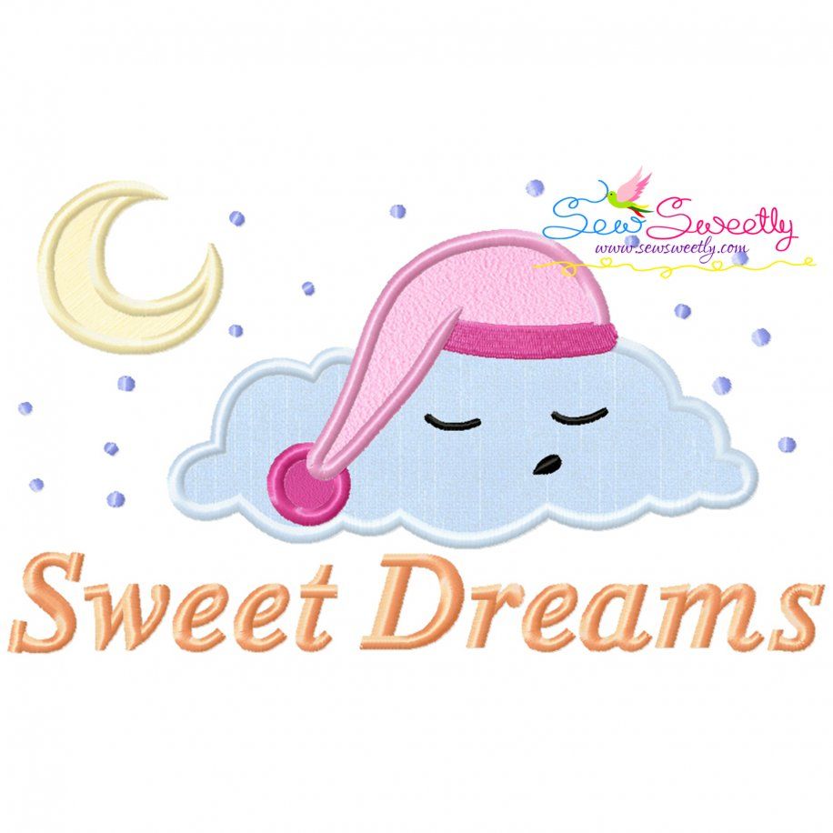 Sweet Dreams Cloud Lettering Applique Design Pattern-1