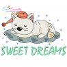 Free Sweet Dreams Cat Lettering Embroidery Design- 1