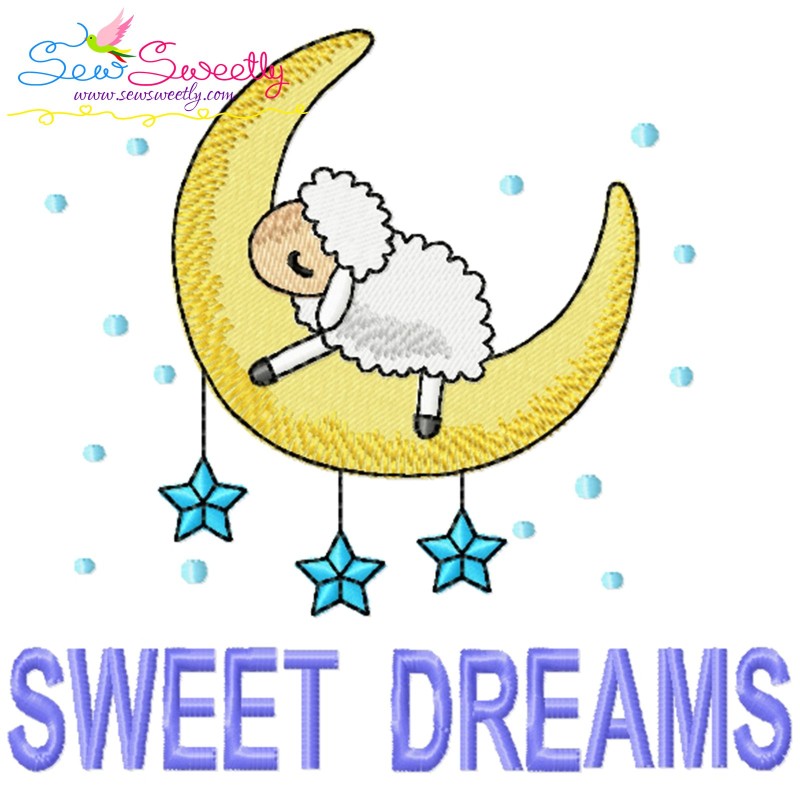 Good Night And Sweet Dreams Lettering Embroidery Design Bundle
