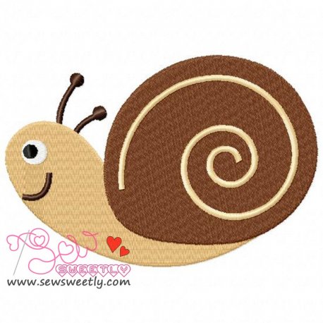 Forest Friends Snail Embroidery Design Pattern-1