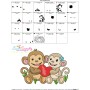 Just Married Bride and Groom Monkeys Valentine Embroidery Design Pattern-3