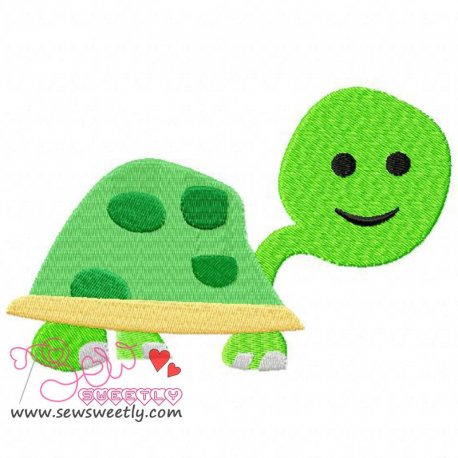 Green Turtle Embroidery Design- 1