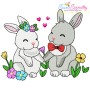 Just Married Valentine Animals Embroidery Design Bundle-5