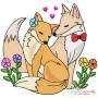 Just Married Valentine Animals Embroidery Design Bundle-2