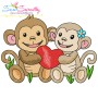 Just Married Valentine Animals Embroidery Design Bundle-11