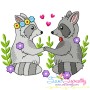 Just Married Valentine Animals Embroidery Design Bundle-9