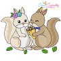 Just Married Valentine Animals Embroidery Design Bundle-10