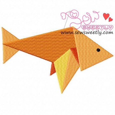 Origami Fish Embroidery Design Pattern-1