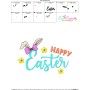 Happy Easter Bunny Ears And Bow Embroidery Lettering Design-3