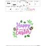 Happy Easter Eggs And Leaves Embroidery Lettering Design-3