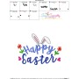 Happy Easter Bunny Ears Embroidery Lettering Design-3