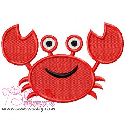 Smiling Crab Embroidery Design Pattern-1