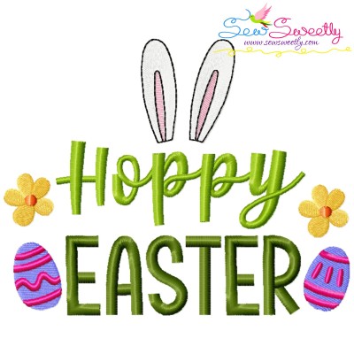 Hoppy Easter Eggs Embroidery Design Pattern-1