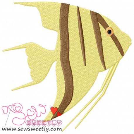 Striped Fish Embroidery Design- 1