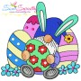 Easter Gnome Holding Egg Embroidery Design Pattern-1