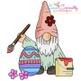 Easter Gnome Painting Egg Embroidery Design Pattern-1