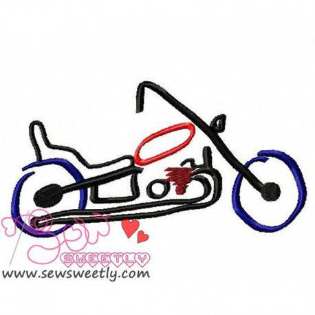 Artistic Motorbike Embroidery Design Pattern-1