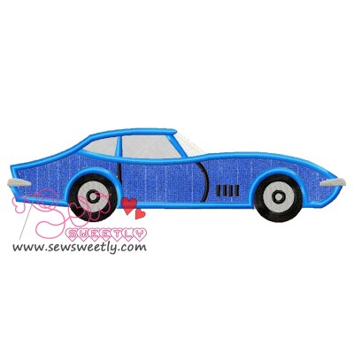 Blue Corvette Applique Design Pattern-1