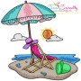 Summer Beach Chairs With Umbrella Embroidery Design Bundle-6