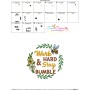 Work Hard And Stay Bumble Bee Frame Embroidery Design Pattern-3