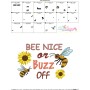 Bee Nice or Buzz Off Embroidery Design Pattern-3