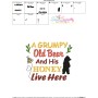 A Grumpy Old Bear And His Honey Live Here Embroidery Design Pattern-2