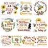 Honey Bee Lettering Embroidery Design Bundle- 1