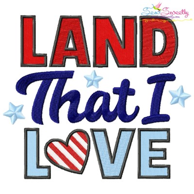 Land That I Love Patriotic Embroidery Design Pattern-1