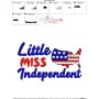 Little Miss Independent Patriotic Embroidery Design Pattern-3
