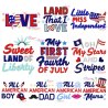 4th of July Lettering Embroidery Design Bundle- 1