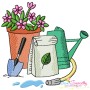 Gardening Plant And Tools-9 Embroidery Design Pattern-1