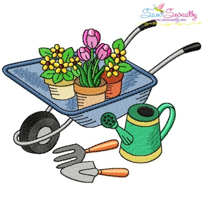 Gardening Plant And Tools-7 Embroidery Design Pattern-1