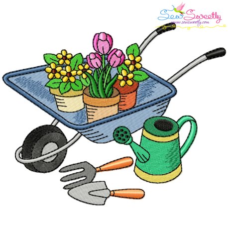 Gardening Plant And Tools-7 Embroidery Design Pattern