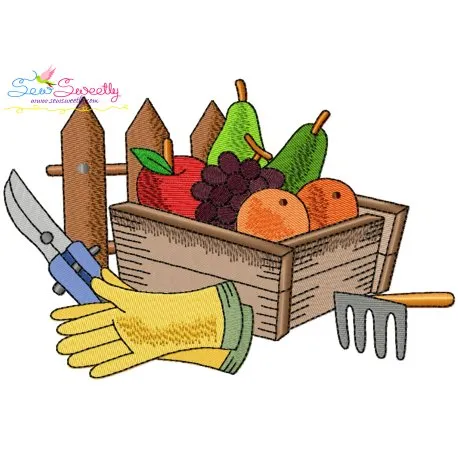 Gardening Plant And Tools-8 Embroidery Design Pattern-1
