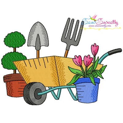 Gardening Plant And Tools-4 Embroidery Design Pattern-1