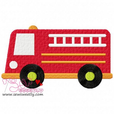 Fire Truck Embroidery Design Pattern-1
