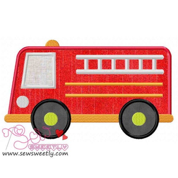 Fire Truck Applique Design Pattern-1