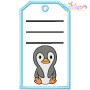 Animal Name Tag Penguin ITH Embroidery Design Pattern With Free Font-1