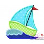 Green Sailboat Applique Design Pattern-1