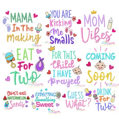 Baby Quotes Embroidery Design Bundle- 1