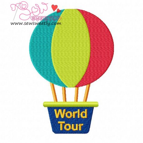 Hot Air Balloon Embroidery Design Pattern-1