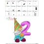 Gnome Birthday Number-2 Embroidery Design Pattern-3