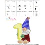 Gnome Birthday Number-1 Embroidery Design Pattern-3