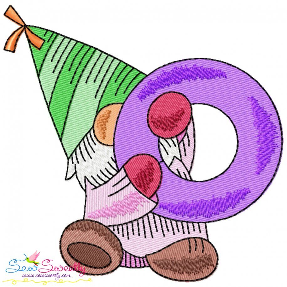 Gnome Birthday Number-0 Embroidery Design Pattern