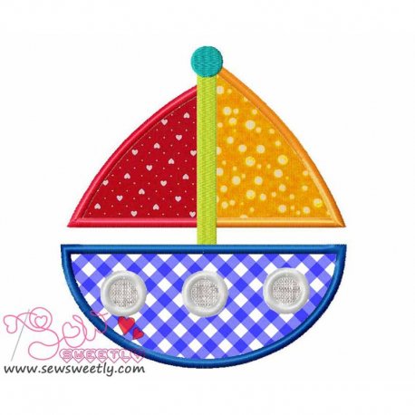 Sail Boat-3 Applique Design Pattern-1