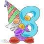 Gnome Birthday Numbers Embroidery Design Bundle-10